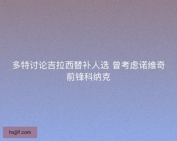 多特讨论吉拉西替补人选 曾考虑诺维奇前锋科纳克